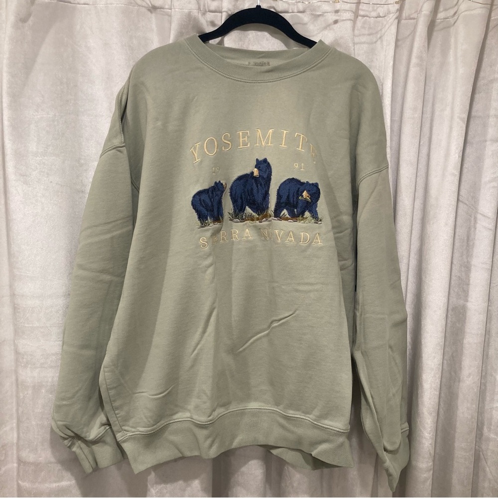 Brandy Melville Yosemite Crewneck (light green)